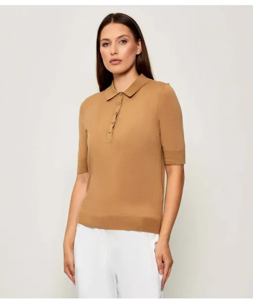 

Футболка-Поло из шерсти Fidenka Regular fit Boss, бежевый
