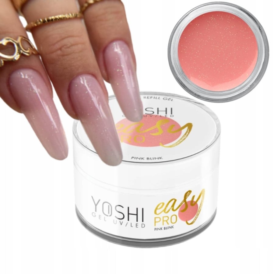 

Гель-лак Yoshi Easy Pro Builder Gel с блестками Pink Blink 15 г