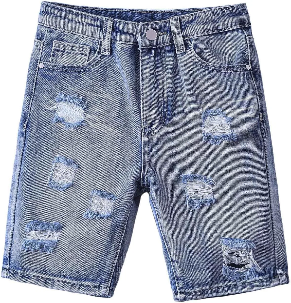 Шорты джинсовые рваные Boys Ripped Denim Shorts, Zb02- Sky Blue