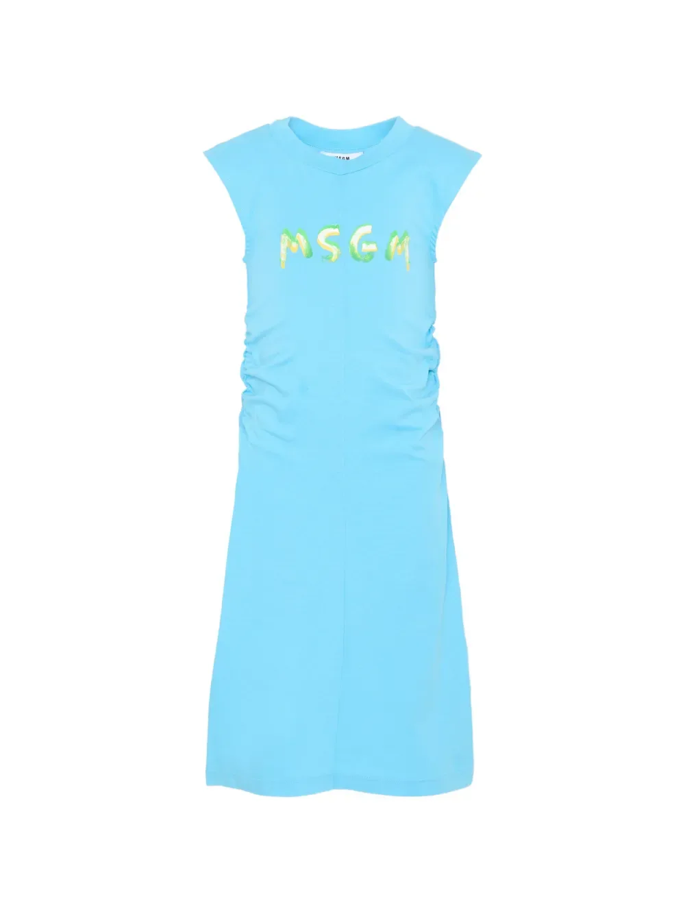 Платье с графическим логотипом MSGM Kids, синий