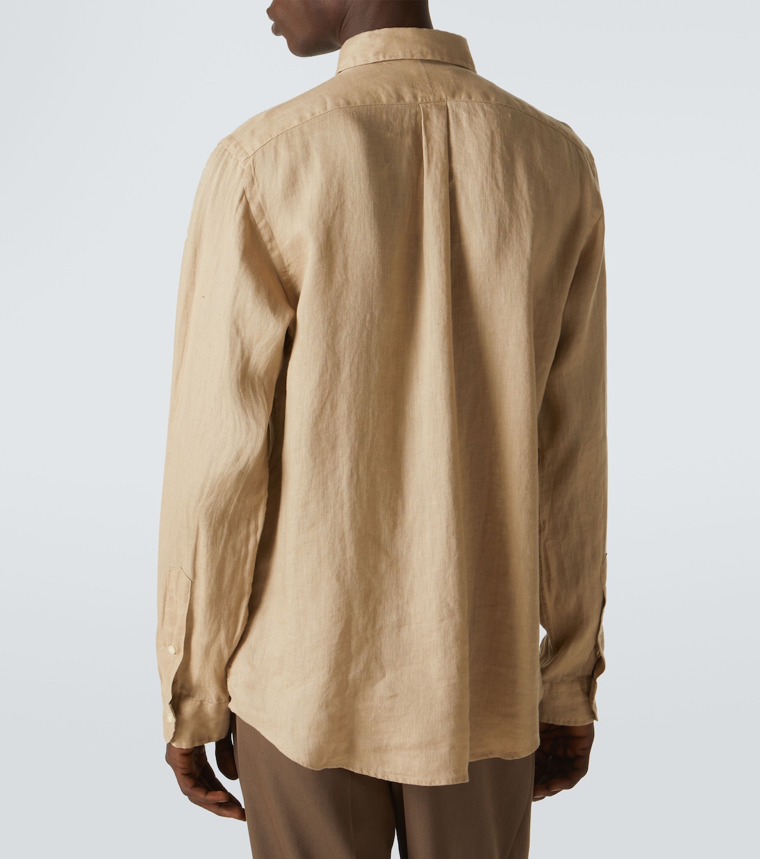 Льняная рубашка Оксфорд Polo Ralph Lauren, Coastal Beige — фото 4