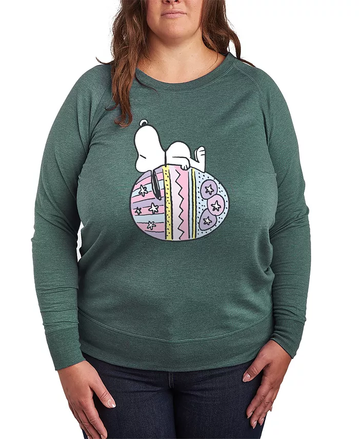 

Футболка-пуловер с принтом пасхального яйца Peanuts Snoopy размера Plus Hybrid Apparel, зеленый
