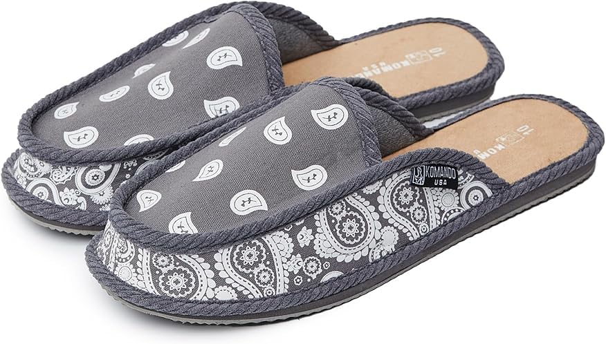 

Тапочки Bandana Paisley House, домашняя обувь для комфорта Generic, серый