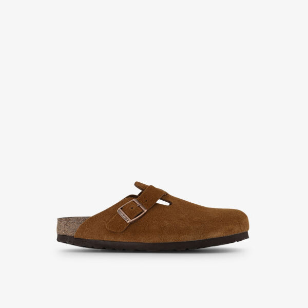 

Замшевые сабо Boston с тисненым логотипом Birkenstock, цвет mink