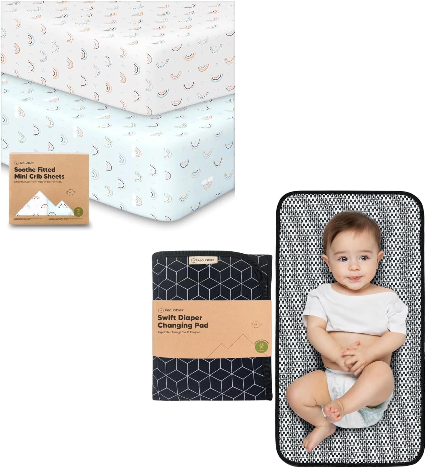 

Комплект из 2 мини-простыней для детской кроватки Keababies
