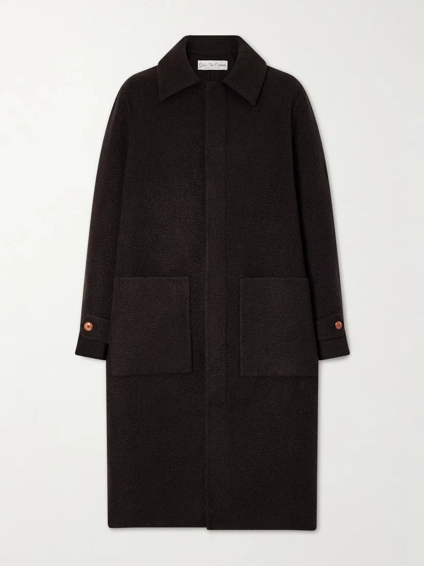 Пальто из смеси ангорского кашемира и шерсти GOD'S TRUE CASHMERE, коричневый