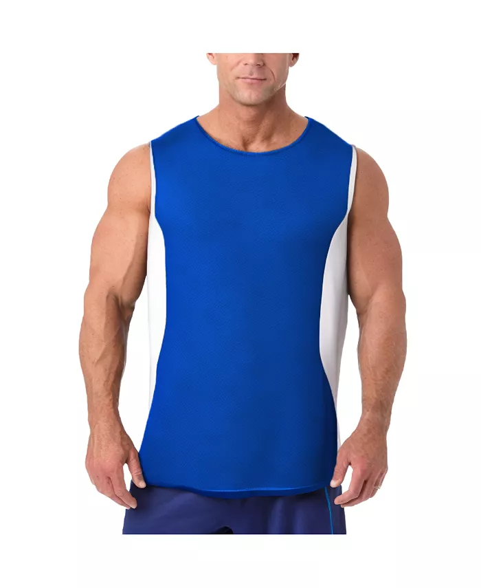 

Мужская майка для плавания Big & Tall Cling-Free Swim Muscle Tank KingSize, синий