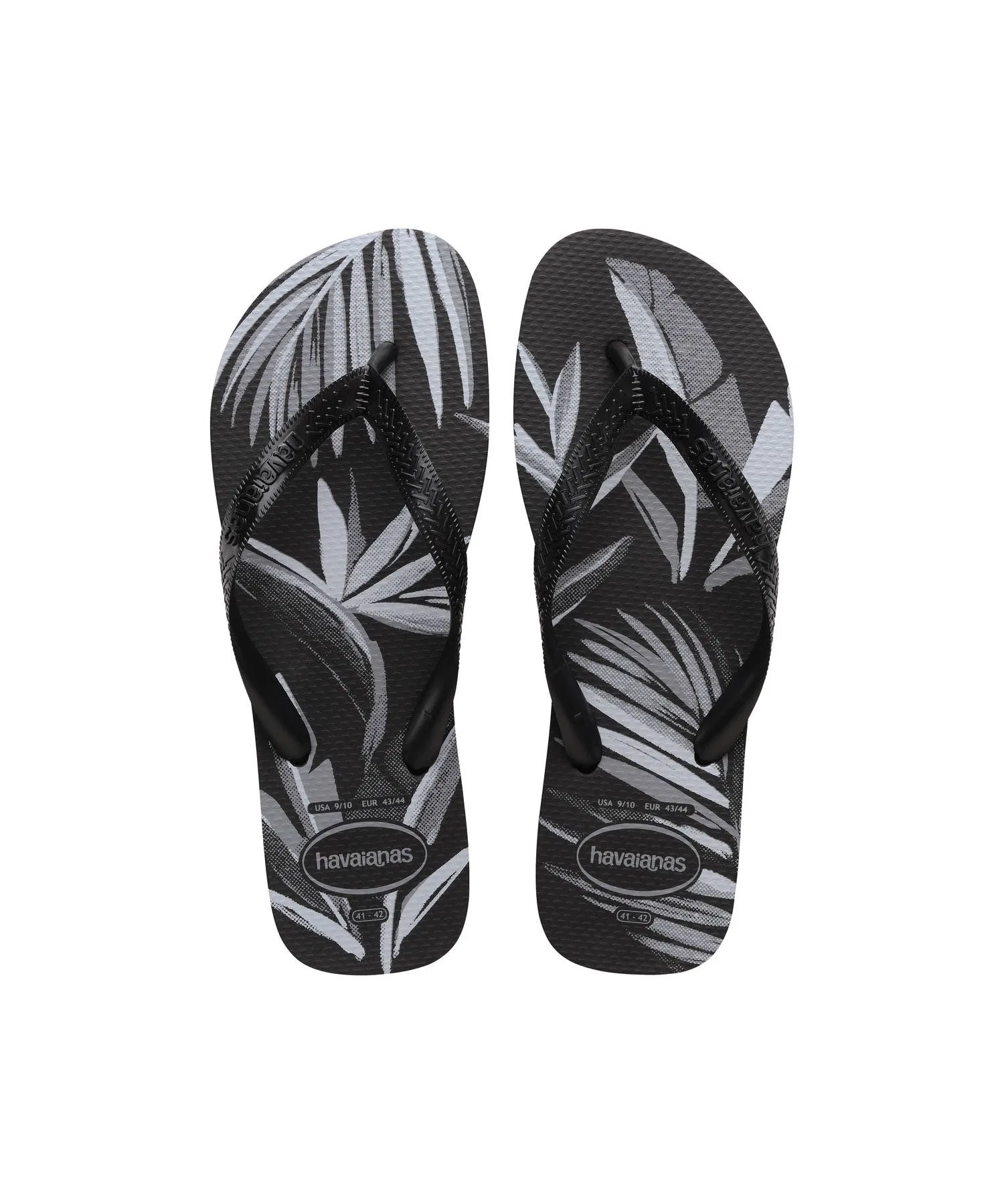 Сандалии Havaianas ALOHA с тропическим принтом тёмно-синие — фото 2