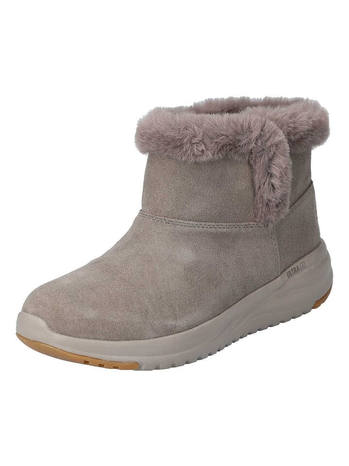 Полусапожки женские Skechers ON-THE-GO STELLAR замшевые зимние, серый