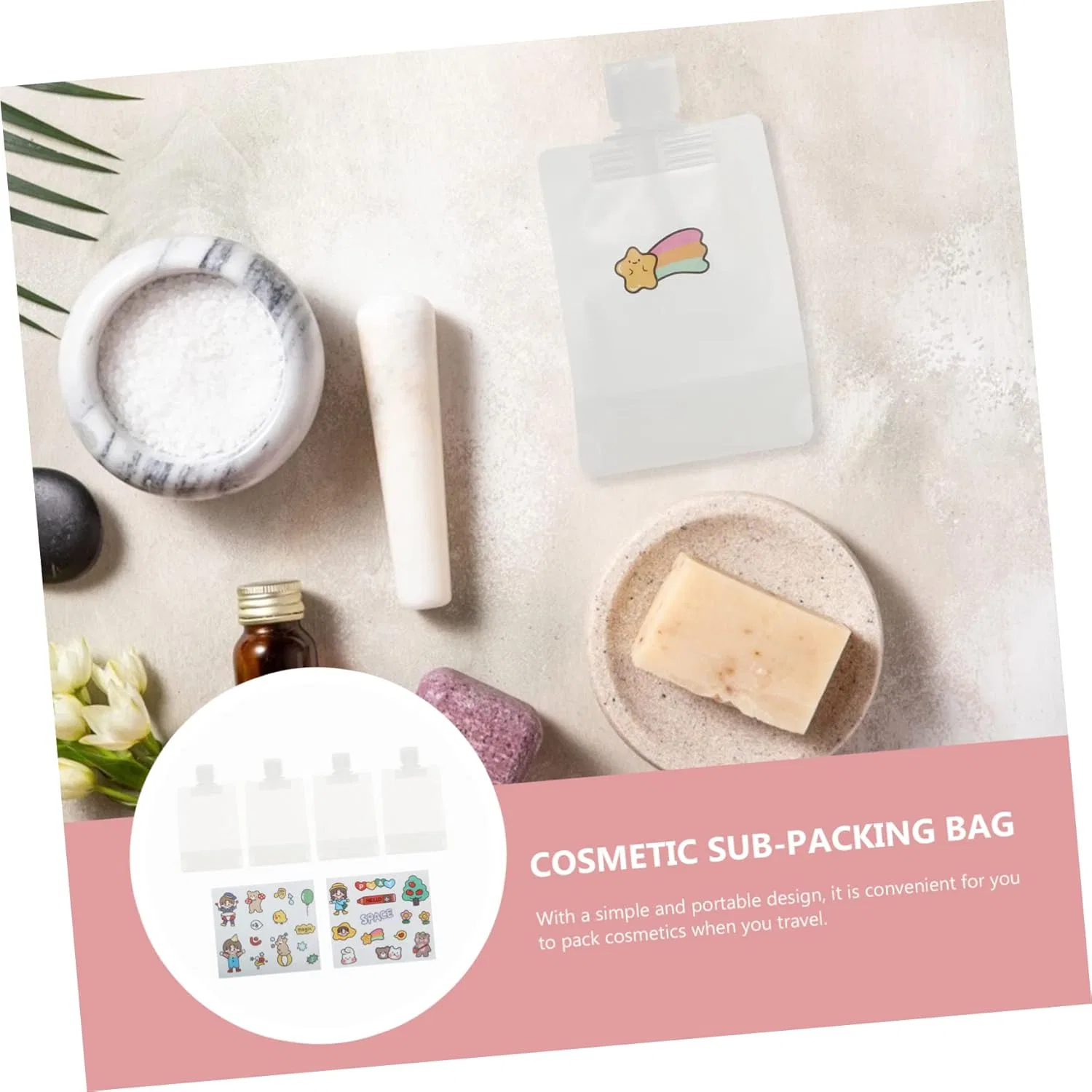 Набор дорожных косметичек Clear Packing Bag, Lurrose, 10 предметов, белый — фото 2