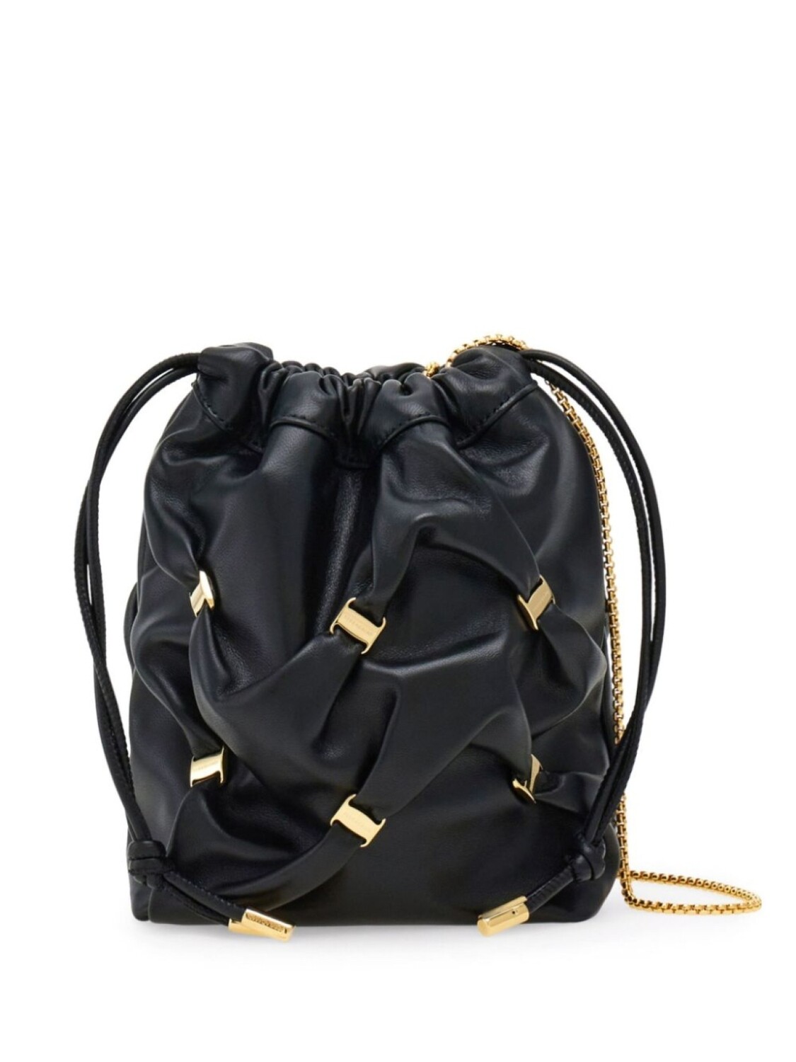 

Мини кожаная сумка-ведро Ferragamo, черный