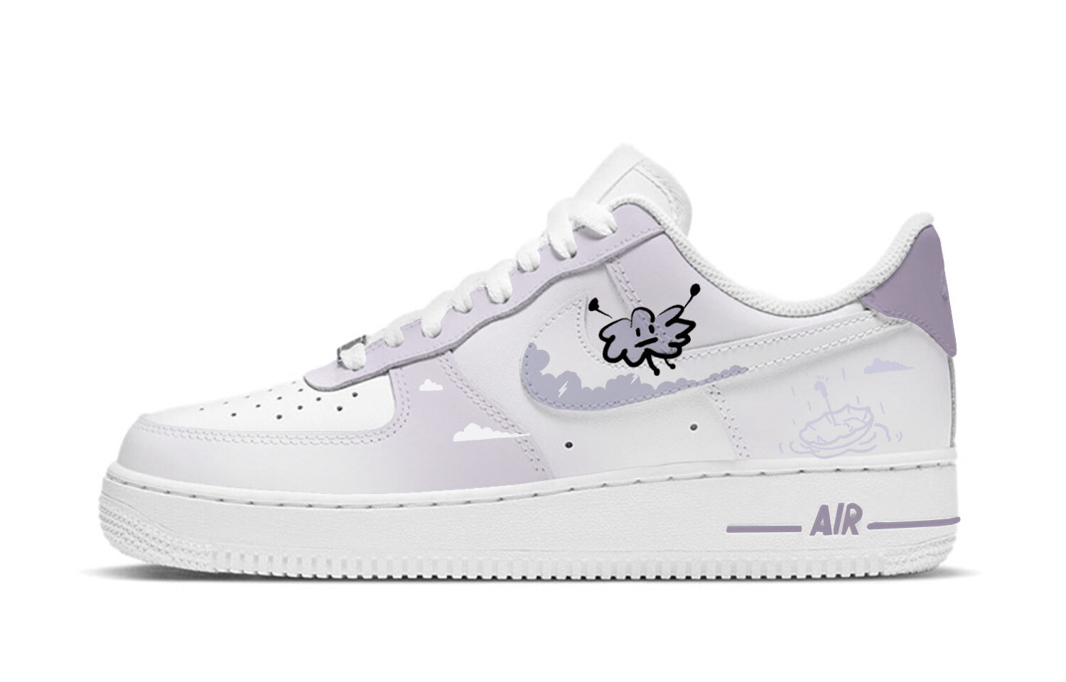

Кроссовки Nike Air Force 1 Skateboarding Shoes Women's Low-top Purple, белый