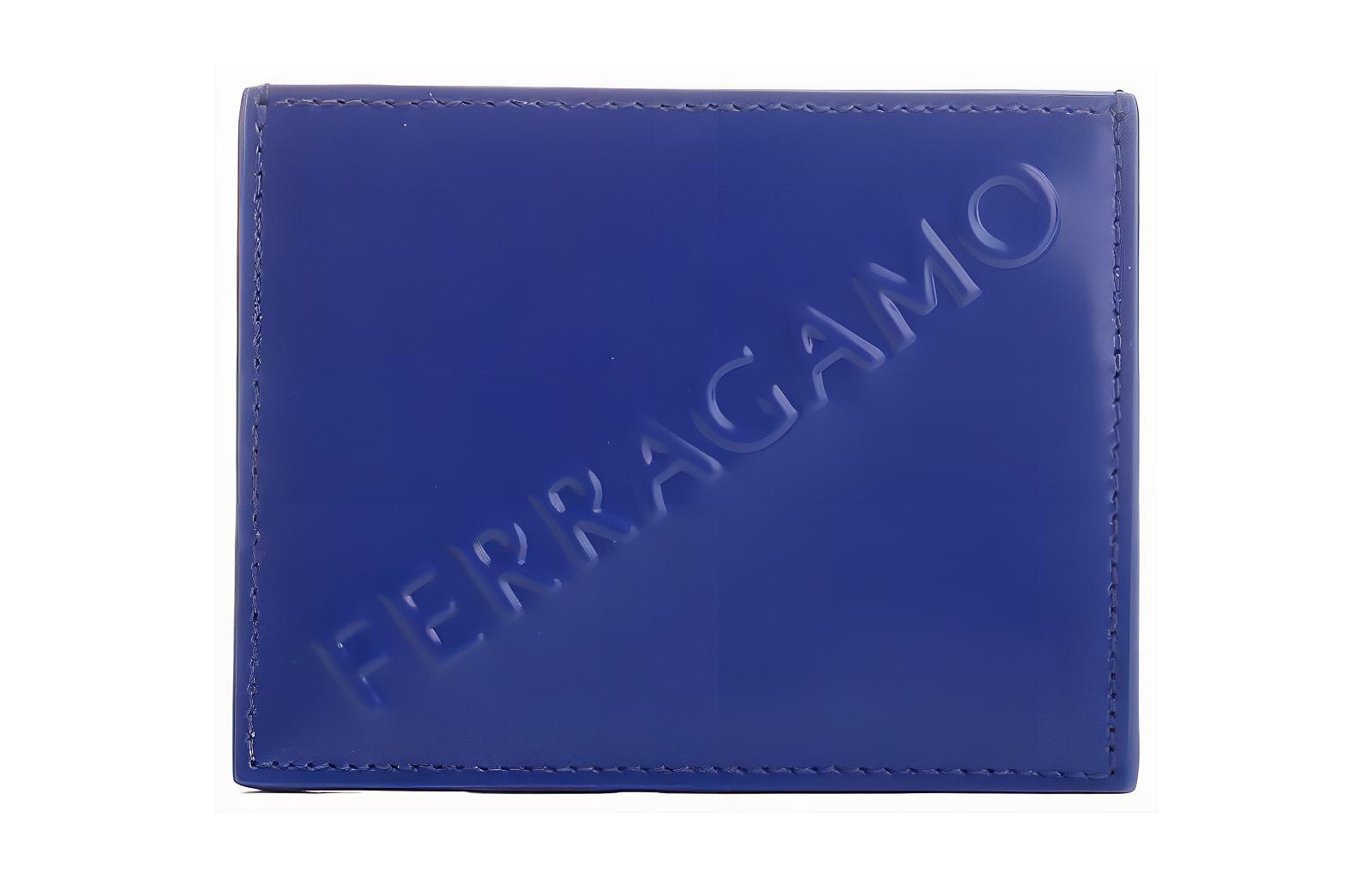 

Мужской кошелек-кардхолдер из коровьей кожи василькового цвета Ferragamo, shopping bag set(basic set+shopping bag)