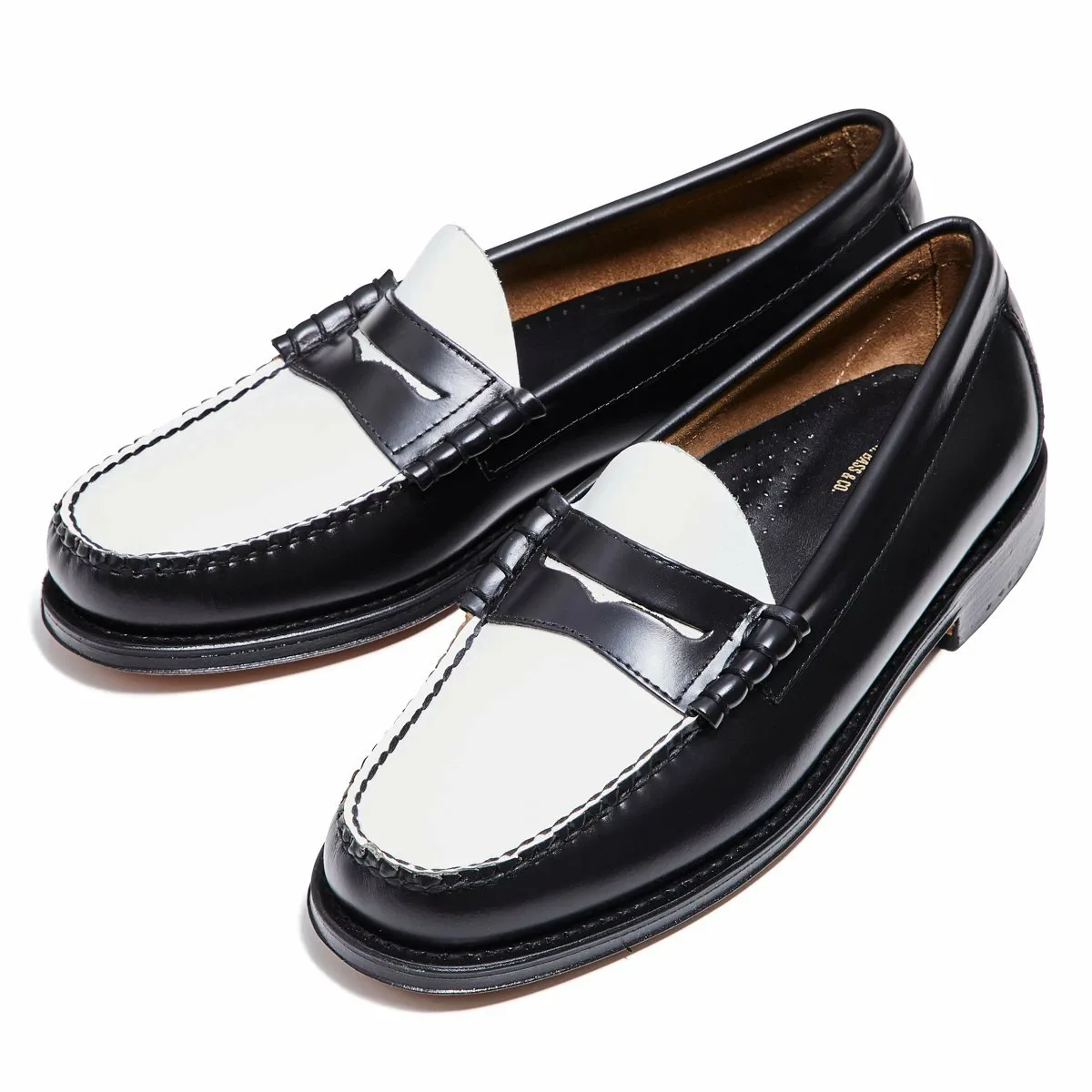 BA11010H LARSON Larson Penny Loafer Кожаные лоферы Мужские G.H.Bass, BLACK & WHITE — фото 2