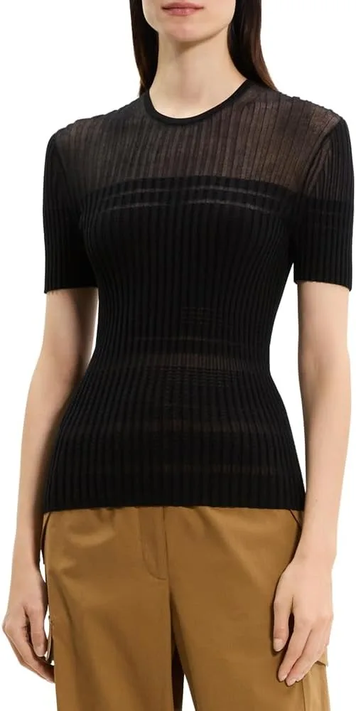 

Theory Женская Полосатая Полупрозрачная Футболка