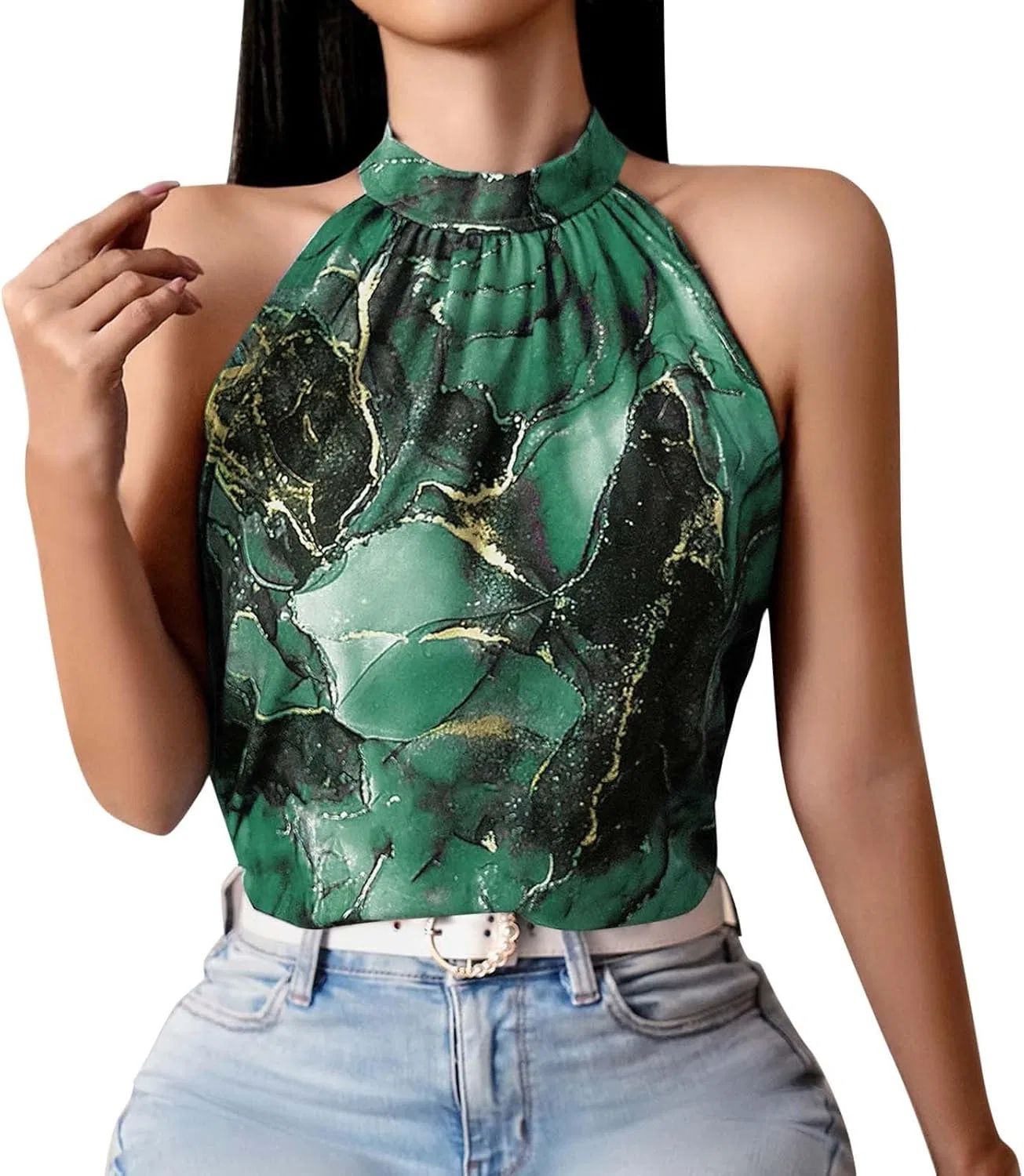 Блуза свободного кроя без рукавов Women's T-Shirt, зеленый
