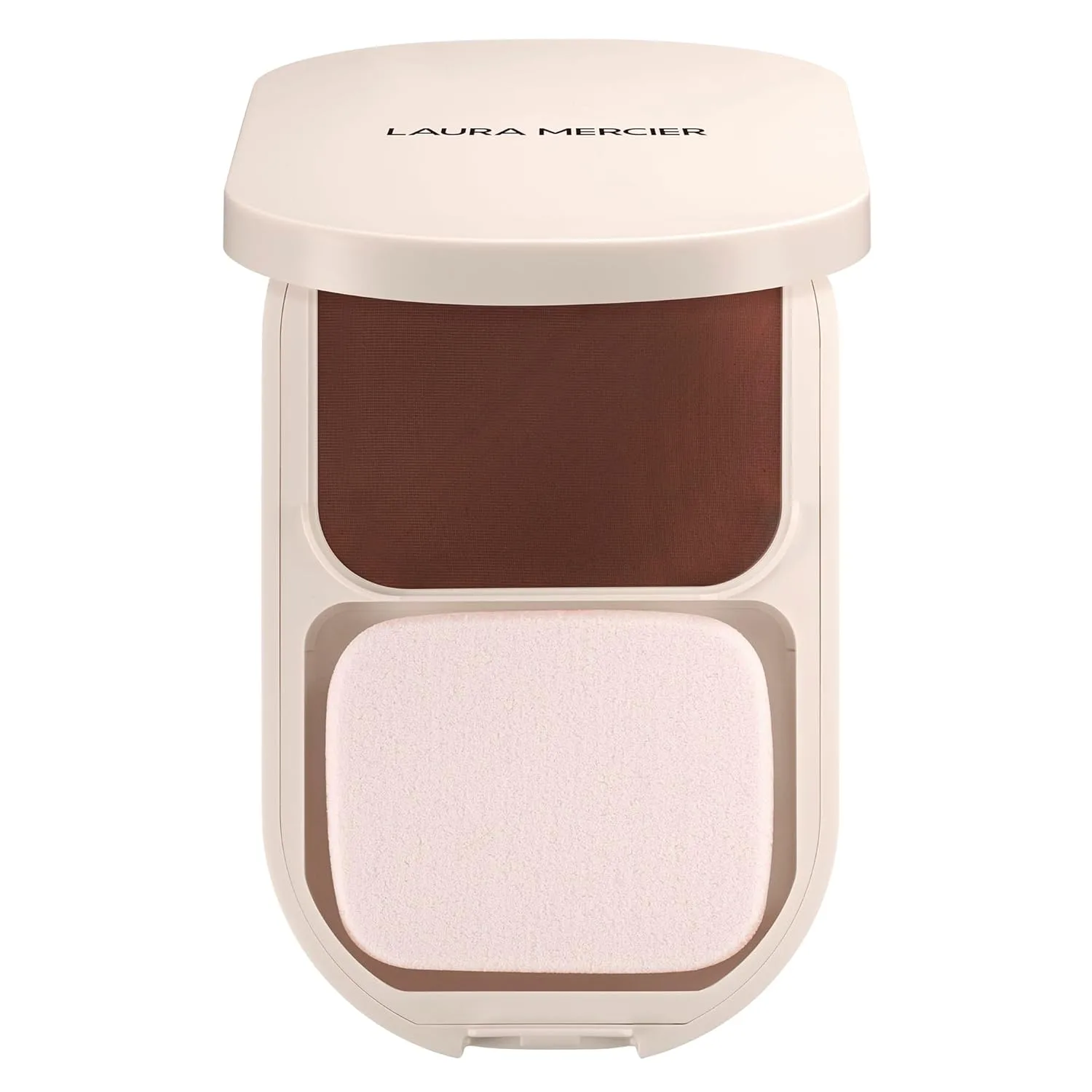 Laura Mercier Real Flawless Feather Matte Powder Foundation, полупрозрачное и среднее покрытие, 16 часов стойкости, контроль увлажнения и блеска, компактная пудра, с гиалуроновой кислотой, 7N Bonbon - Rich Deep with neutral undertones