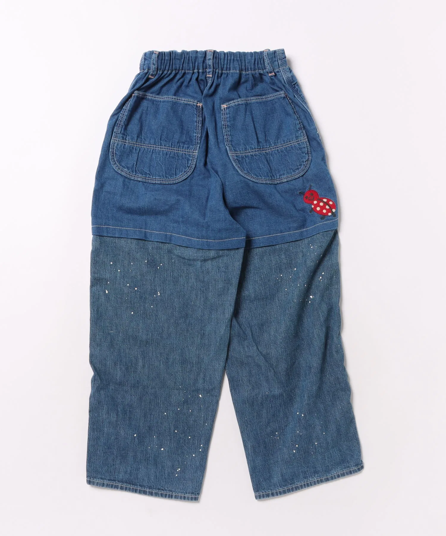 Детские брюки Denim Dungaree комбинированные из хлопка синие — фото 3