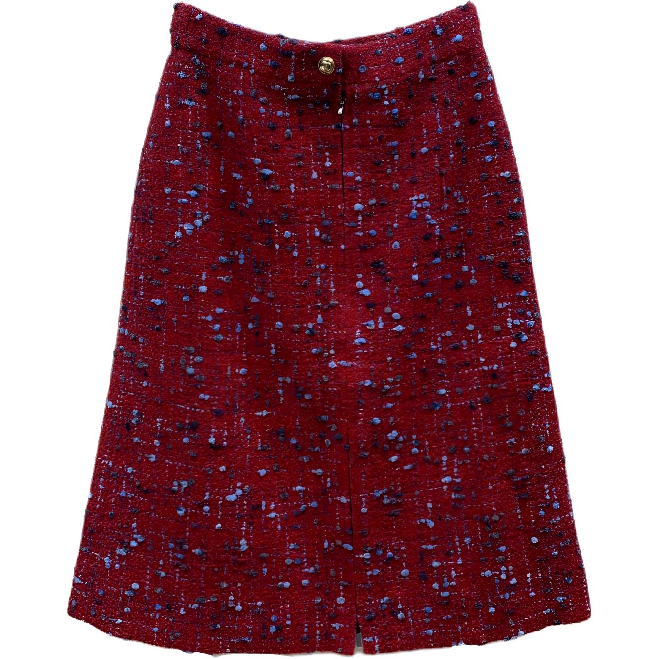 

CHANEL Трикотажная длинная юбка 20K Women's Red