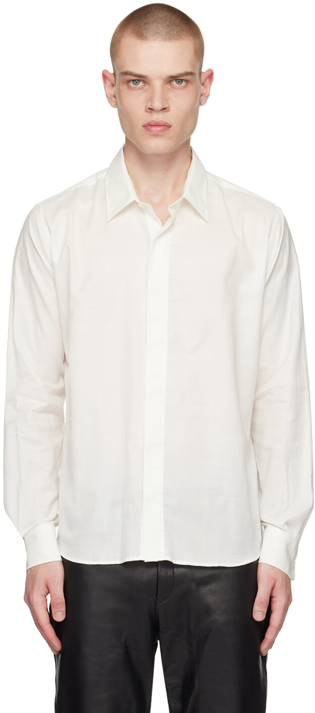 

Белая рубашка на пуговицах AMI Paris, Natural white