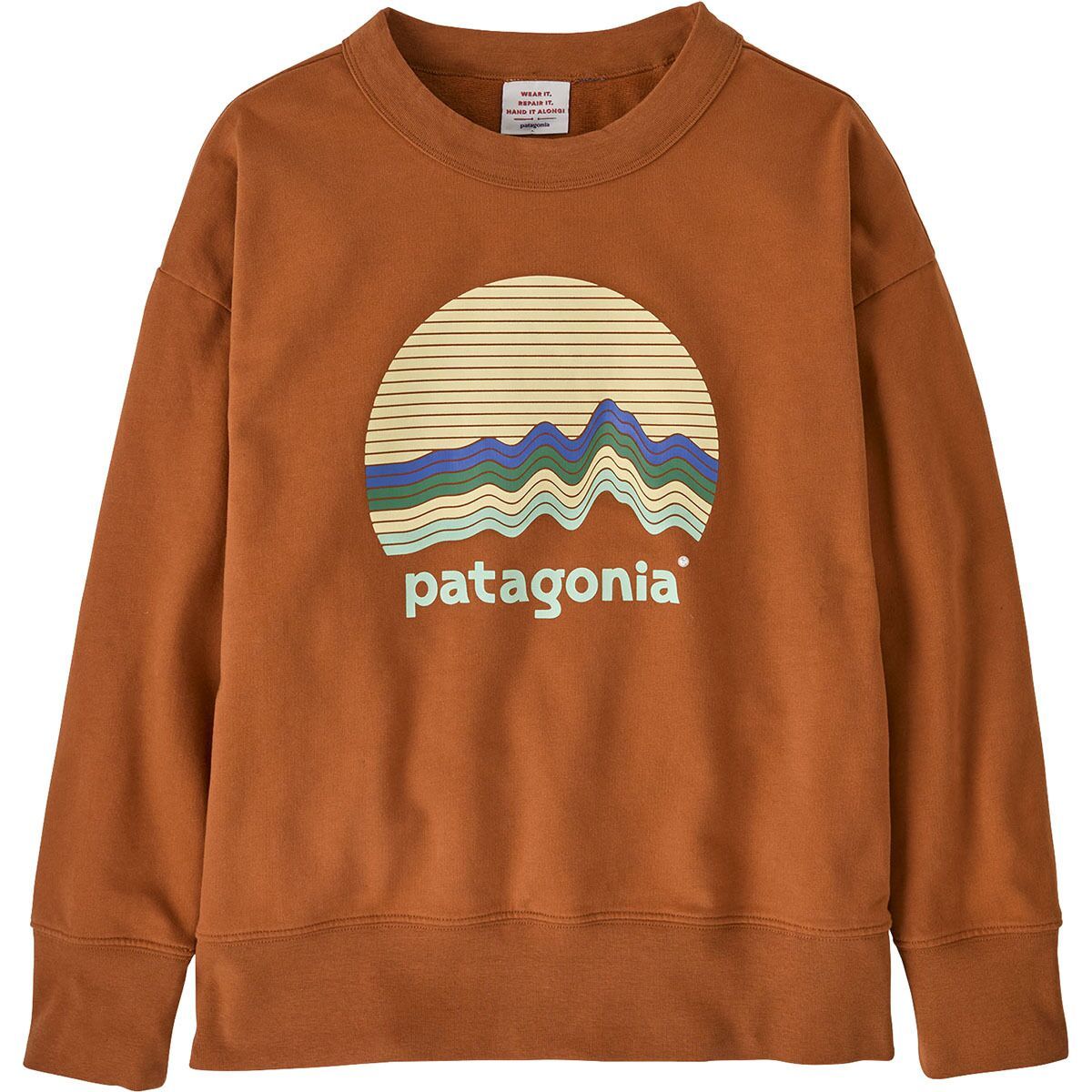 

Свитшот кружевной — детский Patagonia, цвет ridge rise moonlight: robin brown