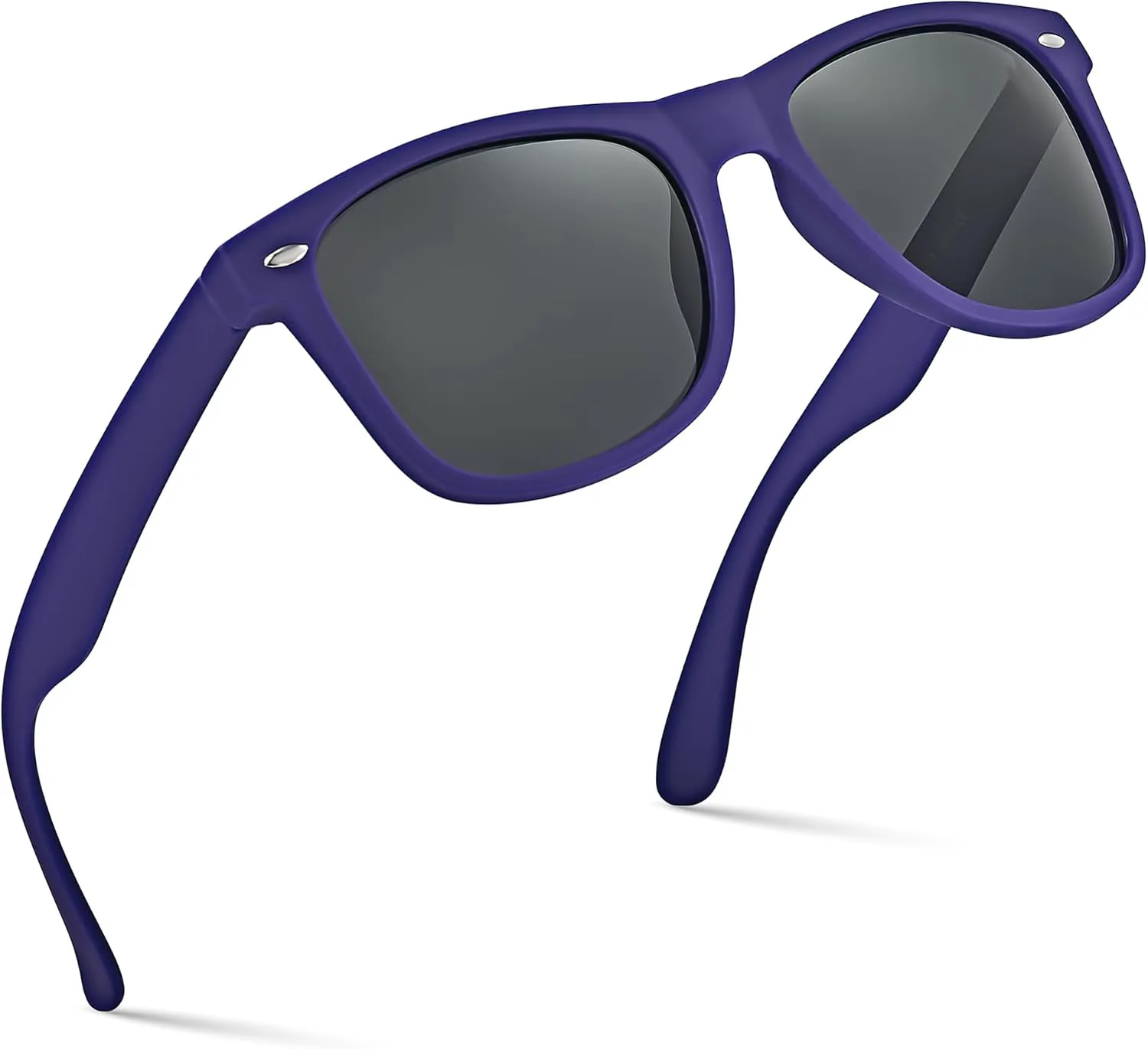 

Поляризованные солнцезащитные очки Retro Rewind для мужчин и женщин - классические солнцезащитные очки с защитой от УФ-излучения, Matte Violet Blue | Smoke