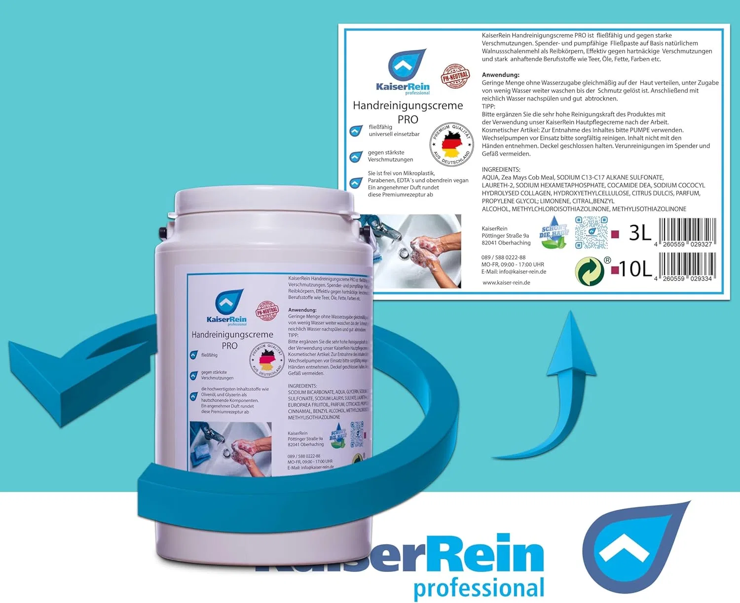Крем для рук «KaiserRein Pro» 3 л с дозатором Kaiserrein Professional — фото 4