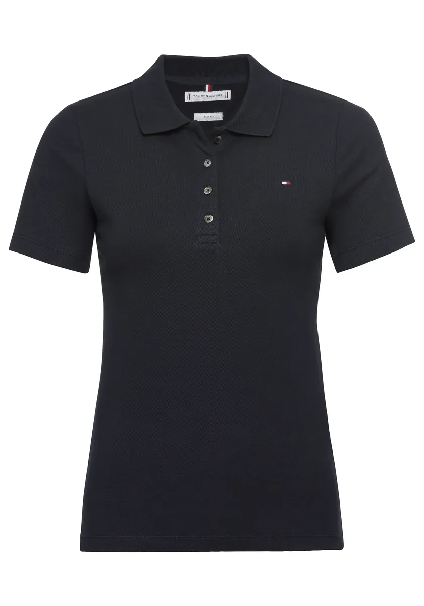 Рубашка-поло Tommy Hilfiger "1985 SLIM PIQUE POLO SS" с флагом-логотипом Tommy Hilfiger, цвет Desert_Sky — фото 4