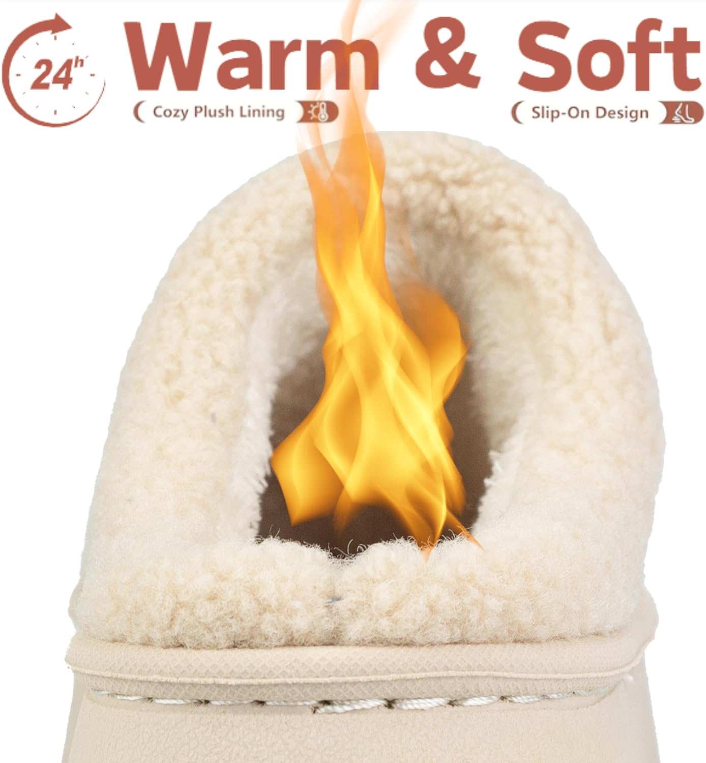 Женские шлепанцы на платформе BERANMEY с плюшевой подкладкой из флиса - плетеные мягкие мини-сапожки-слипон для домашнего комфорта, хаки — фото 3