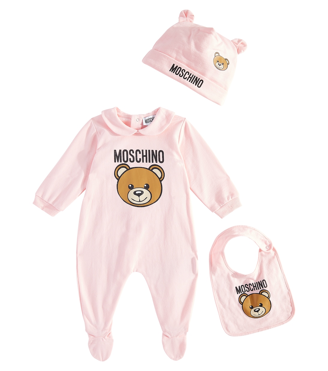 

Детский комплект из хлопка с принтом Moschino Kids, Sugar Rose