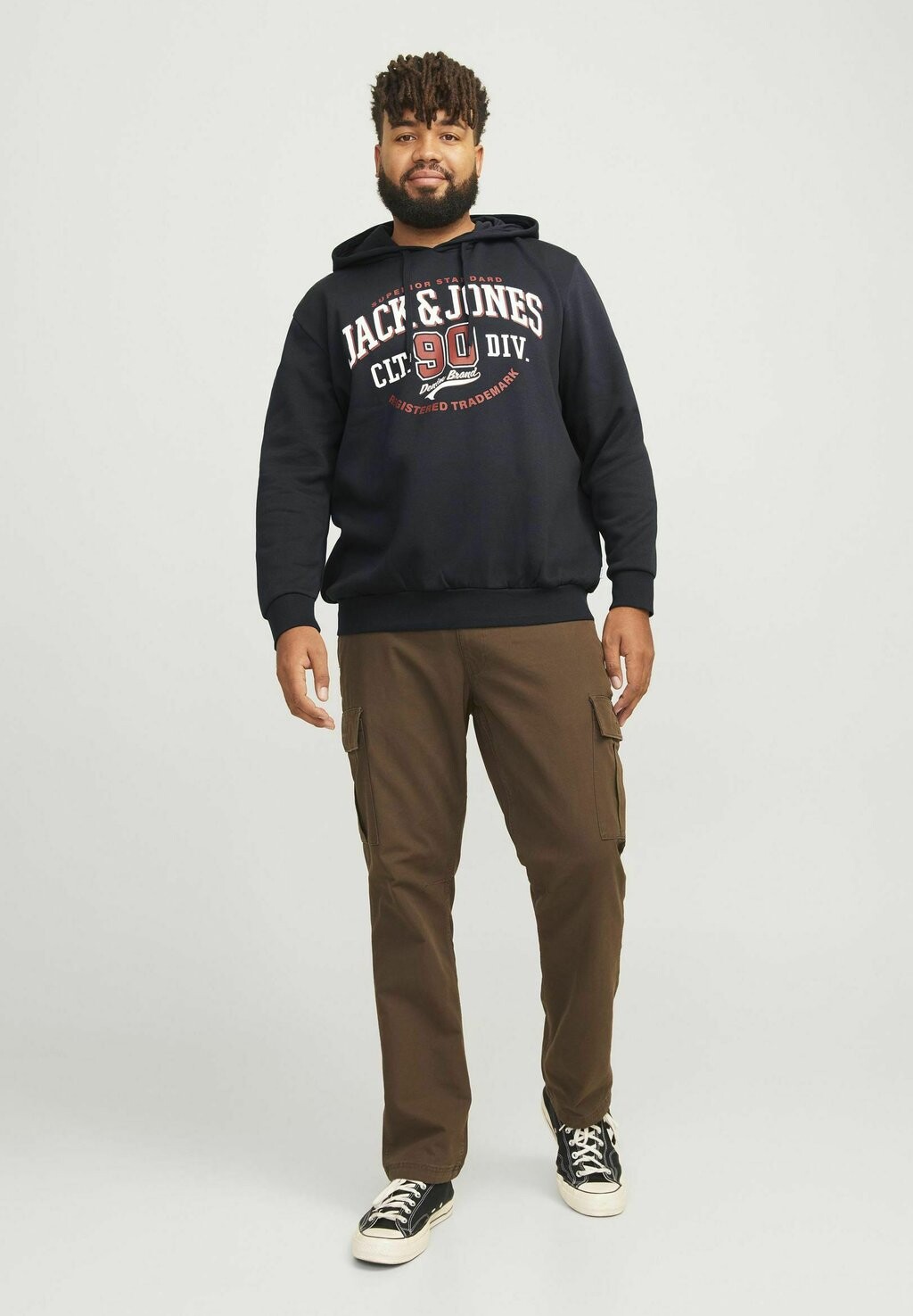 

Толстовка с капюшоном PLUS SIZE LOGO Jack & Jones, темно-синий