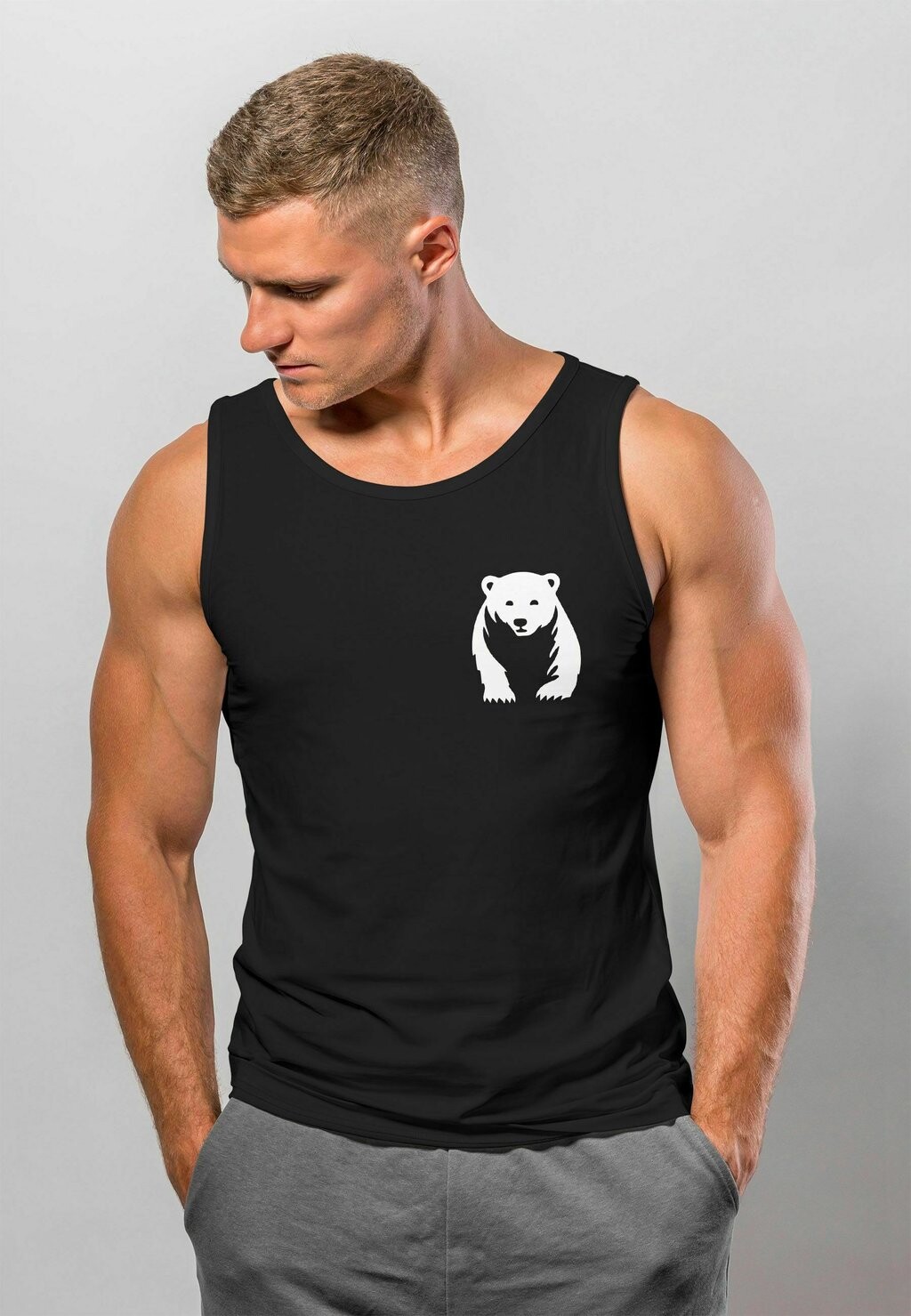 

Топ BRUST BÄR NATUR OUTDOOR FASHION STREETSTYLE MUSKEL Neverless, черный