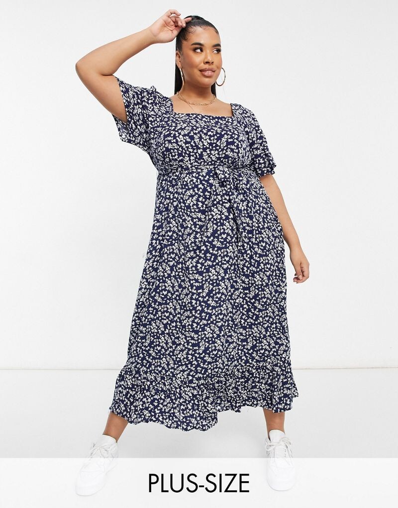 

Платье макси с оборками и цветочным принтом Cotton On Curve Cotton:On