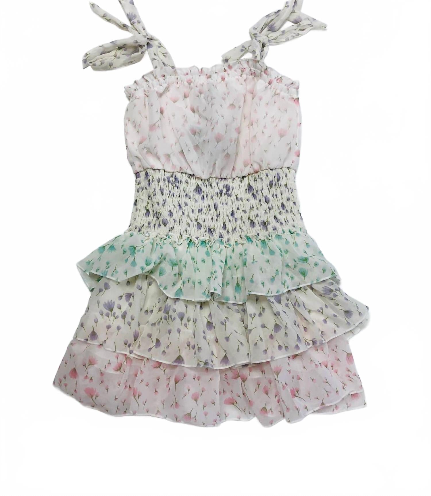 

Детское платье с рюшами в нежно-розовом цвете Flowers by zoe