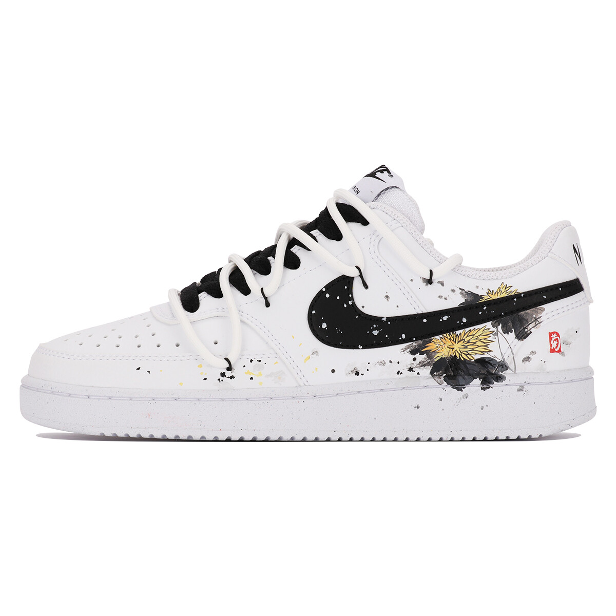 

Кроссовки Nike Court Vision 1 Skateboarding Shoes Women's Low-top Black/white, черный/белый