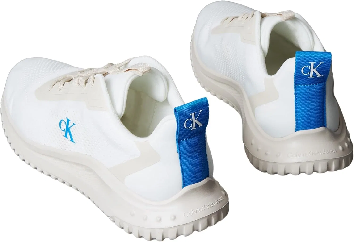 Мужские беговые кроссовки Calvin Klein Eva Mix с сетчатой ​​вставкой, Grey White Eggshell Indigo Blue — фото 2