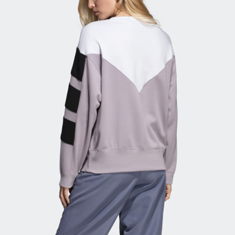 Свитшот женский светло-розовый, фиолетовый, серый/белый/черный Adidas Originals, светло-розовый/фиолетовый/серый/белый/черный — фото 4