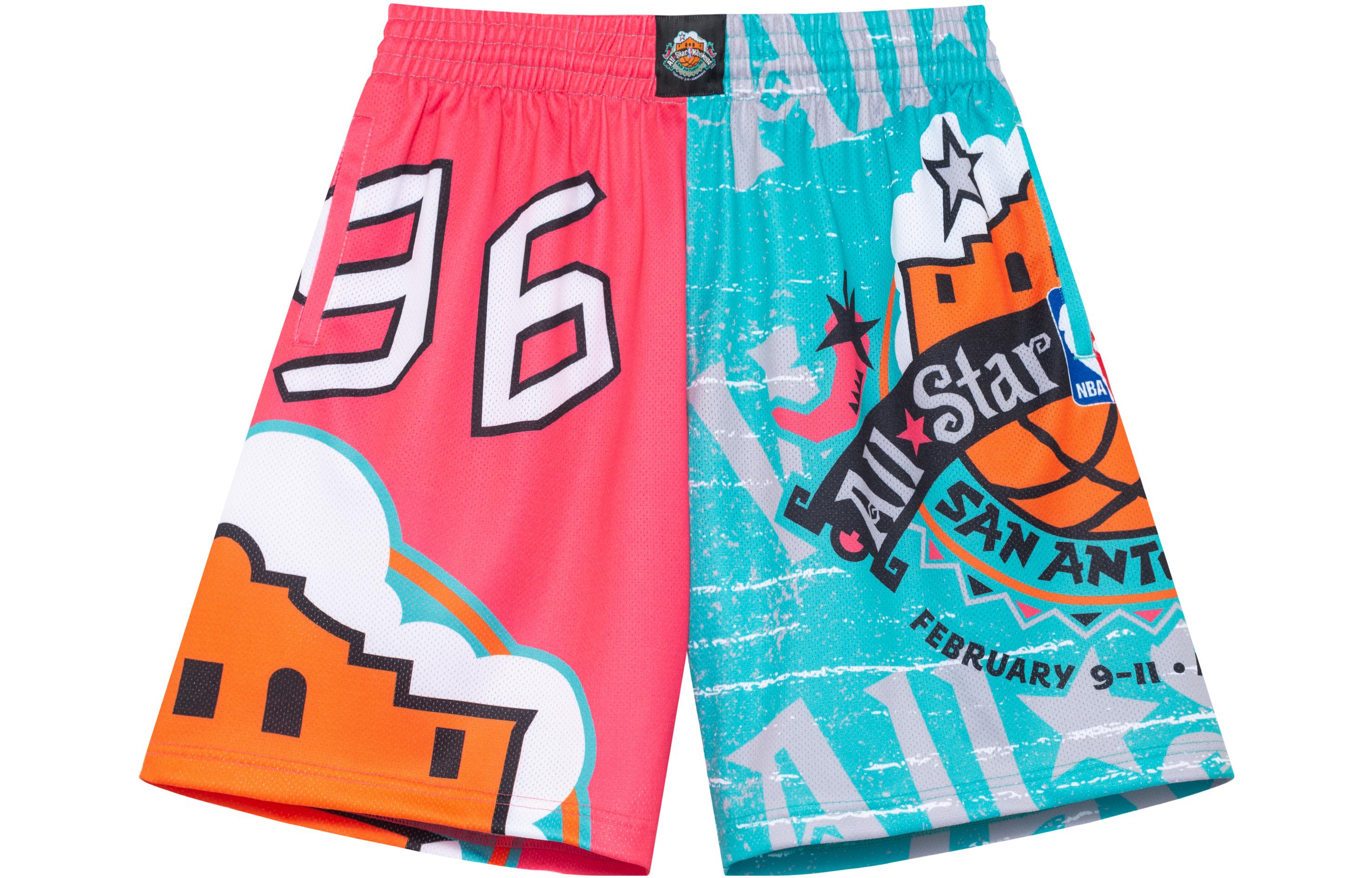 

Mitchell Ness Спортивные шорты мужские вставки розового цвета
