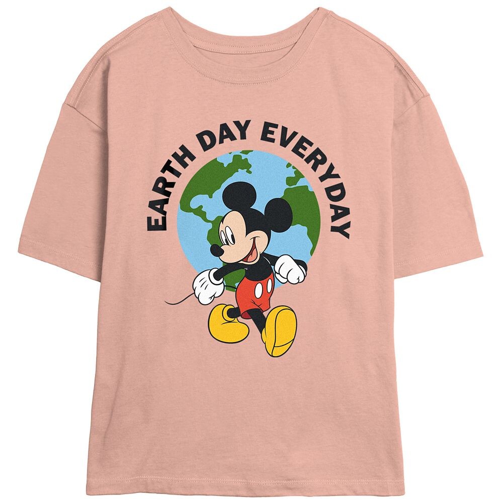

Повседневная футболка с изображением скиммера для детей Disney's Mickey Mouse Earth Day, цвет Blush