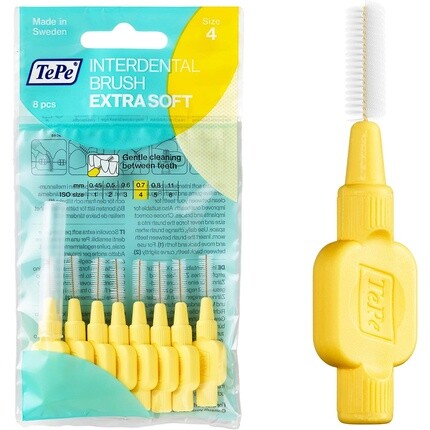 

Межзубные щетки Extra Soft, желтые, размер 4, 0,7 мм, 8 шт., Tepe