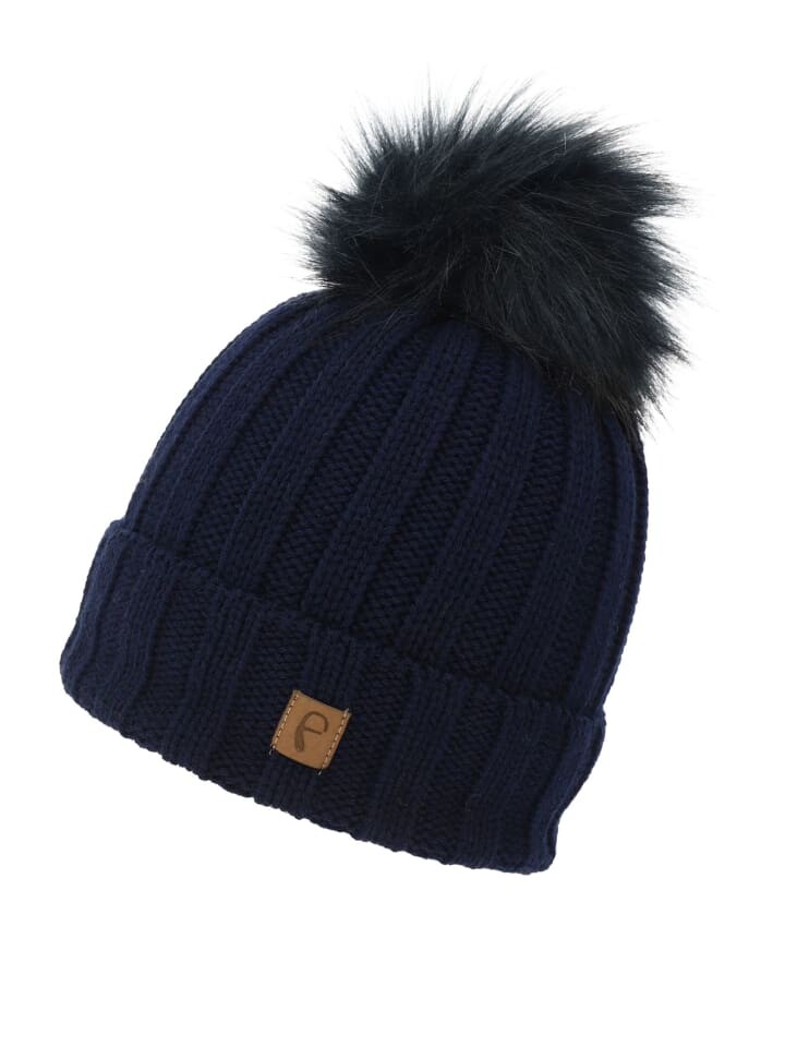 

Шапка Faera Warme Beanie Strickmütze mit Bommel Thermo Futter, темно-синий