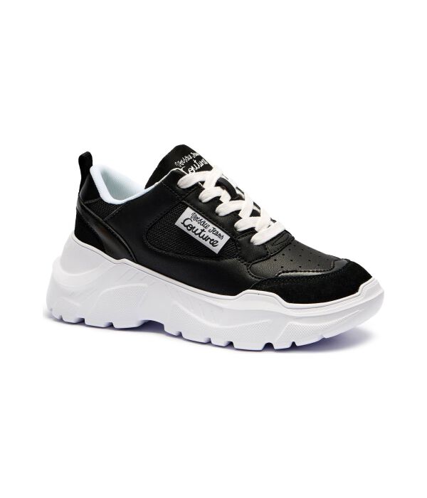 Кожаные кроссовки foundation speedtrack dis. sc2 Versace Jeans Couture, черный