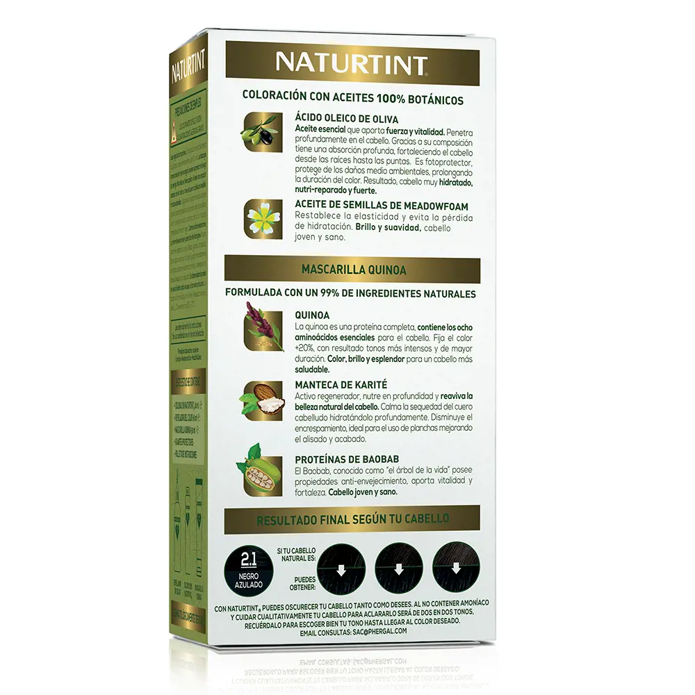 Краска для волос Naturtint Naturtint, цвет 2.1 negro azulado, 170 мл. — фото 3