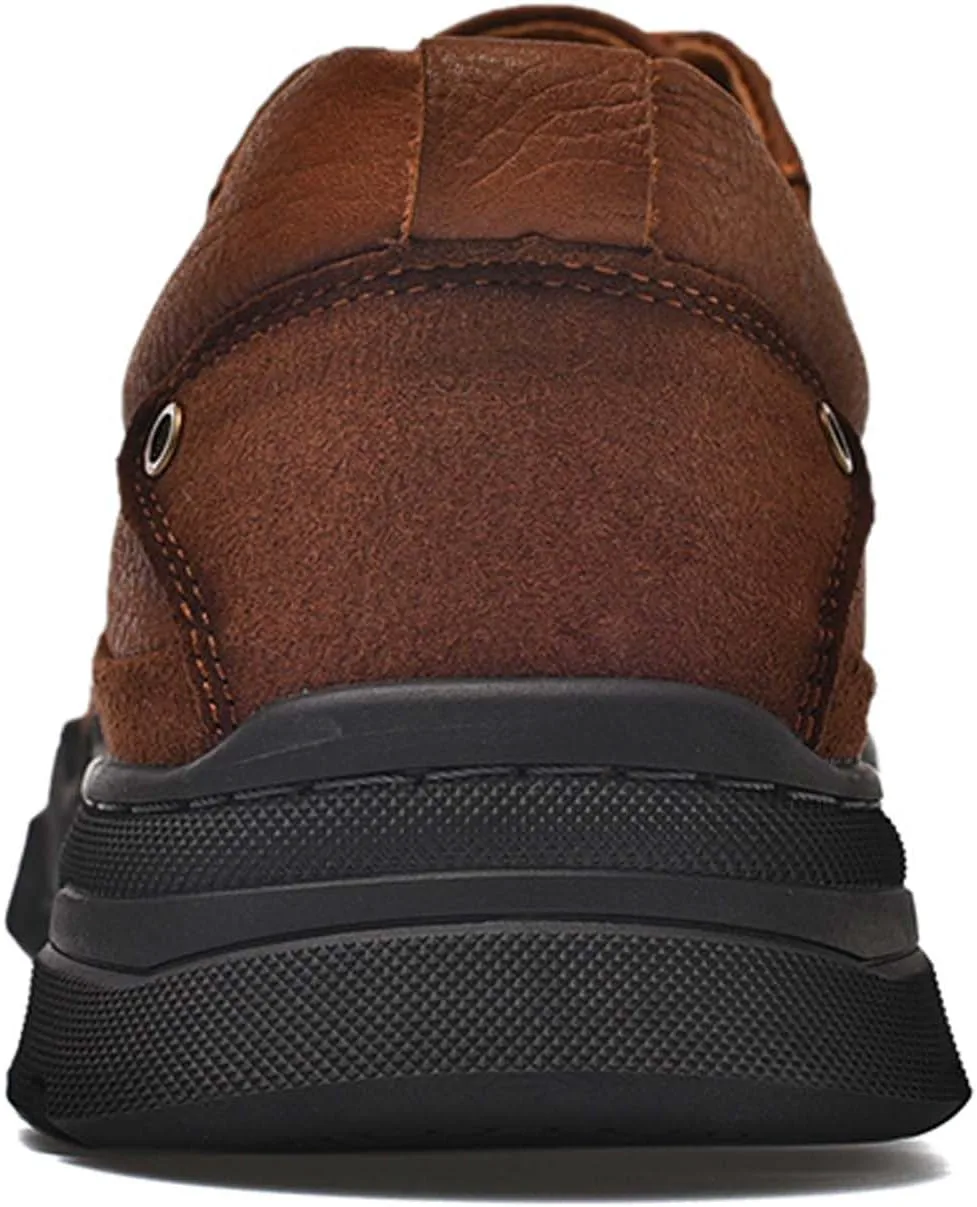 

Мужские премиальные повседневные кроссовки, боковая перфорированная отделка, кожаные прогулочные кроссовки, обувь для вождения, уличные кроссовки, удобные, мягкие, дышащие, противоскользящие Vtiao, коричневый