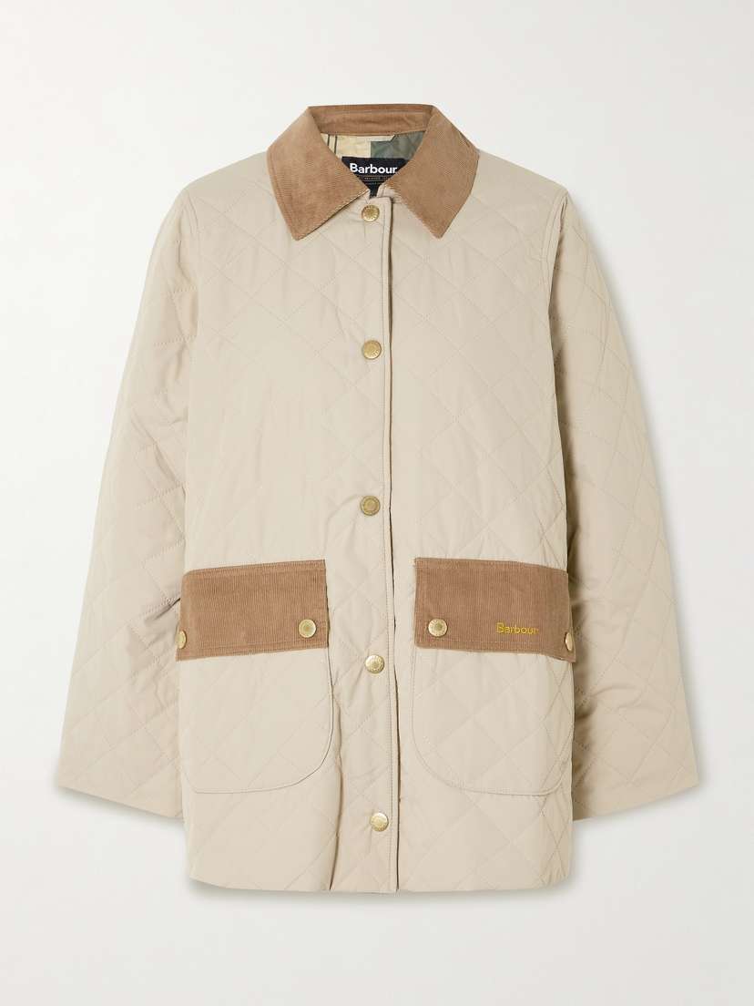 

Стеганая куртка Corinne из хлопкового вельвета с отделкой Barbour, желтый