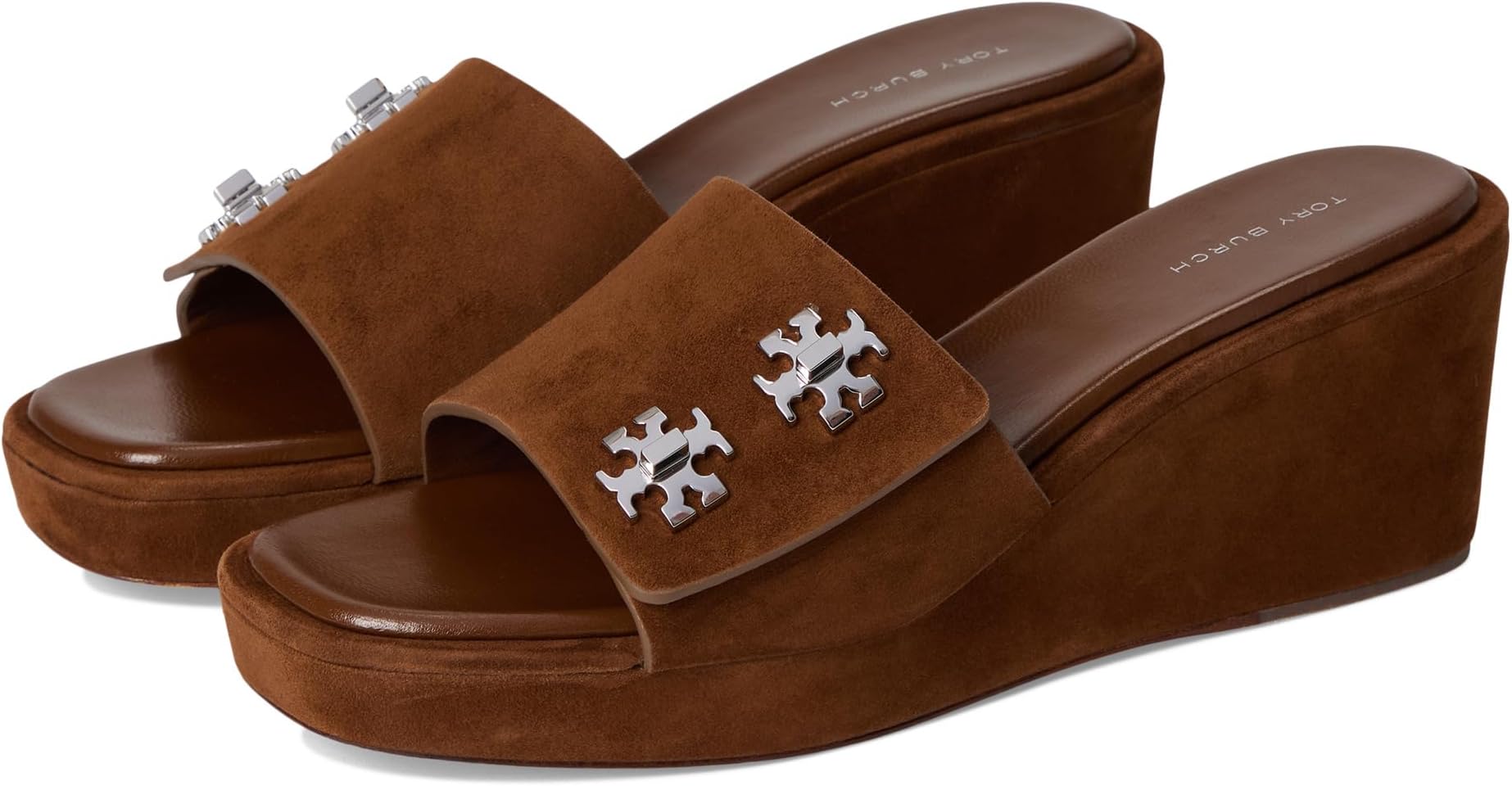 Туфли Tory Burch Women's Turnlock Wedge Sandal 60mm, Cognac Brown