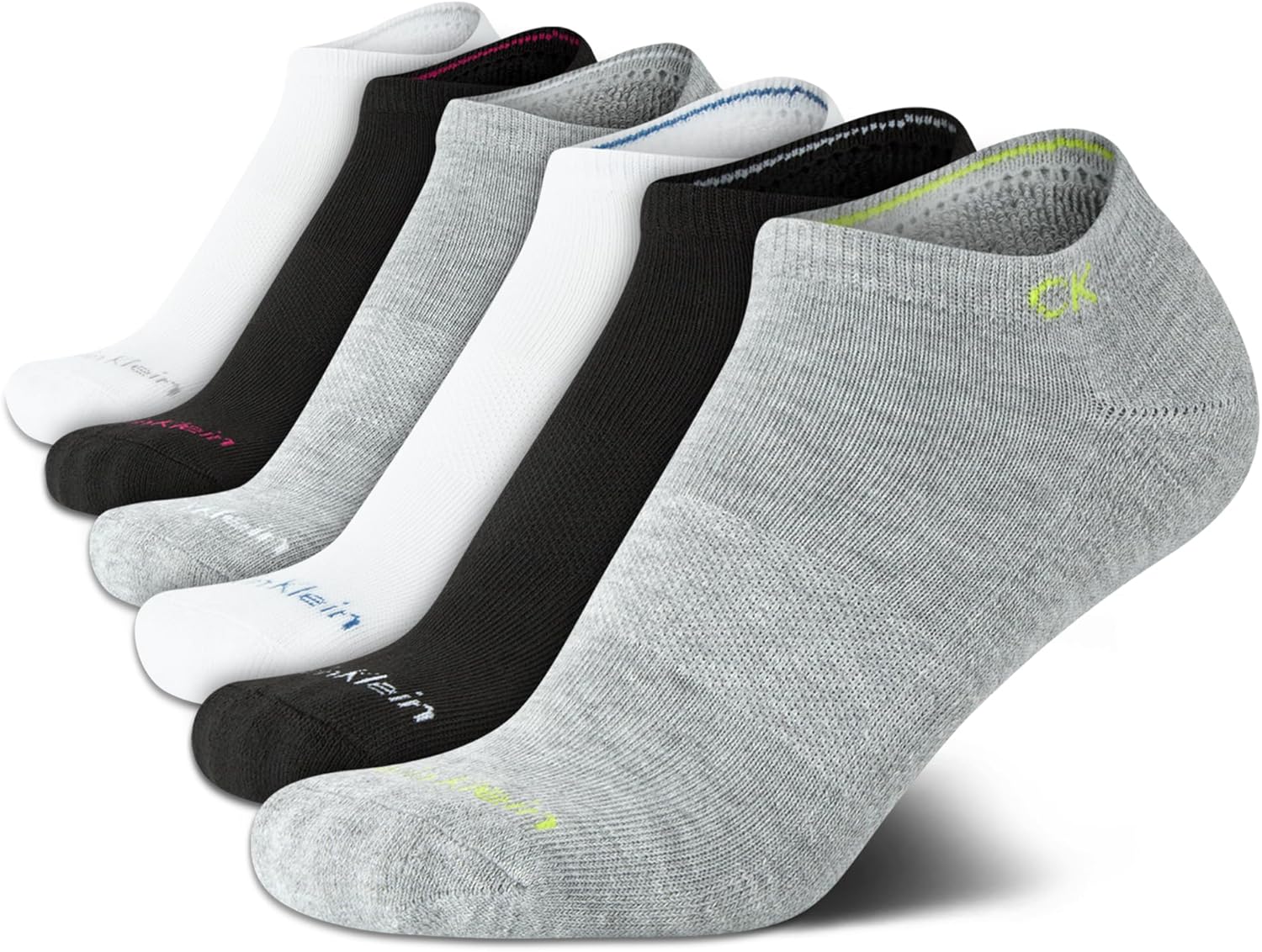

Носки Calvin Klein Boys No Show Socks - 6 упаковок комфортных эластичных носков с мягкой подошвой для мальчиков (размеры: ML), Grey/White/Black