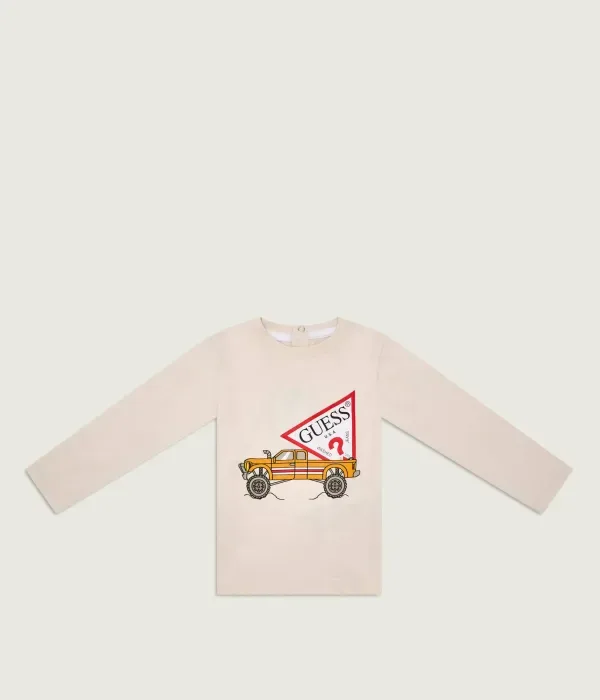 Лонгслив regular fit Guess, бежевый
