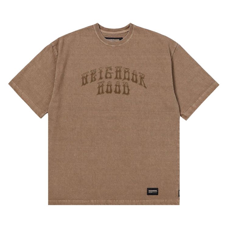 

Футболка Neighborhood Pigment Dyed Crewneck Tee Khaki, желто-коричневый