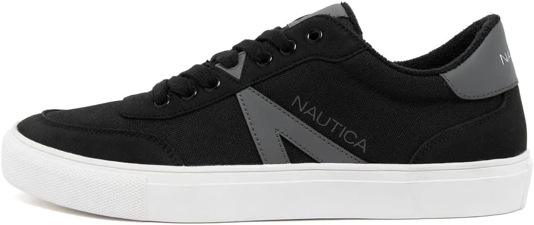 Мужская повседневная обувь Nautica, классические низкие лоферы на шнуровке, модные кроссовки - в стандартных и широких размерах, черный — фото 2